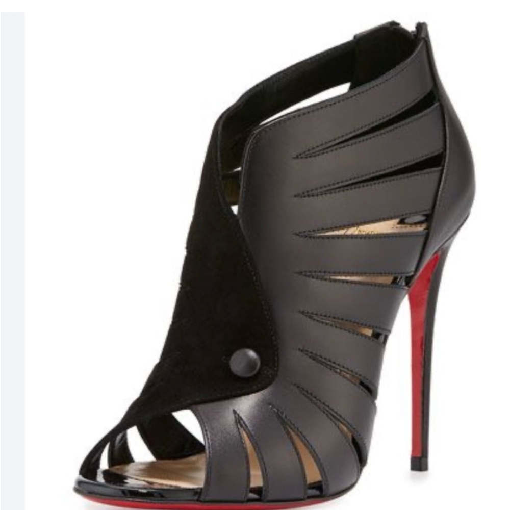 Christian Louboutin Toot Mignonne 100 Suede & Leather booties / heels Size 41